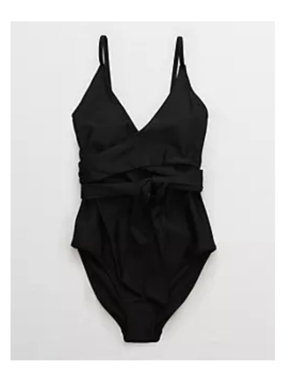 NWT Aerie Wrap One-Piece Swimsuit, Black, Size Medium